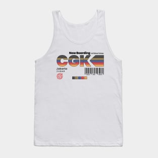 Vintage Jakarta CGK Airport Label Retro Travel Indonesia Tank Top